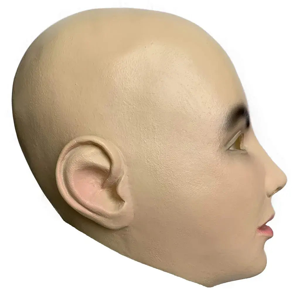 zhongcai Realistic Human Latex Mask Head Yellow | Masquerade Costume Dress for Women - view 4