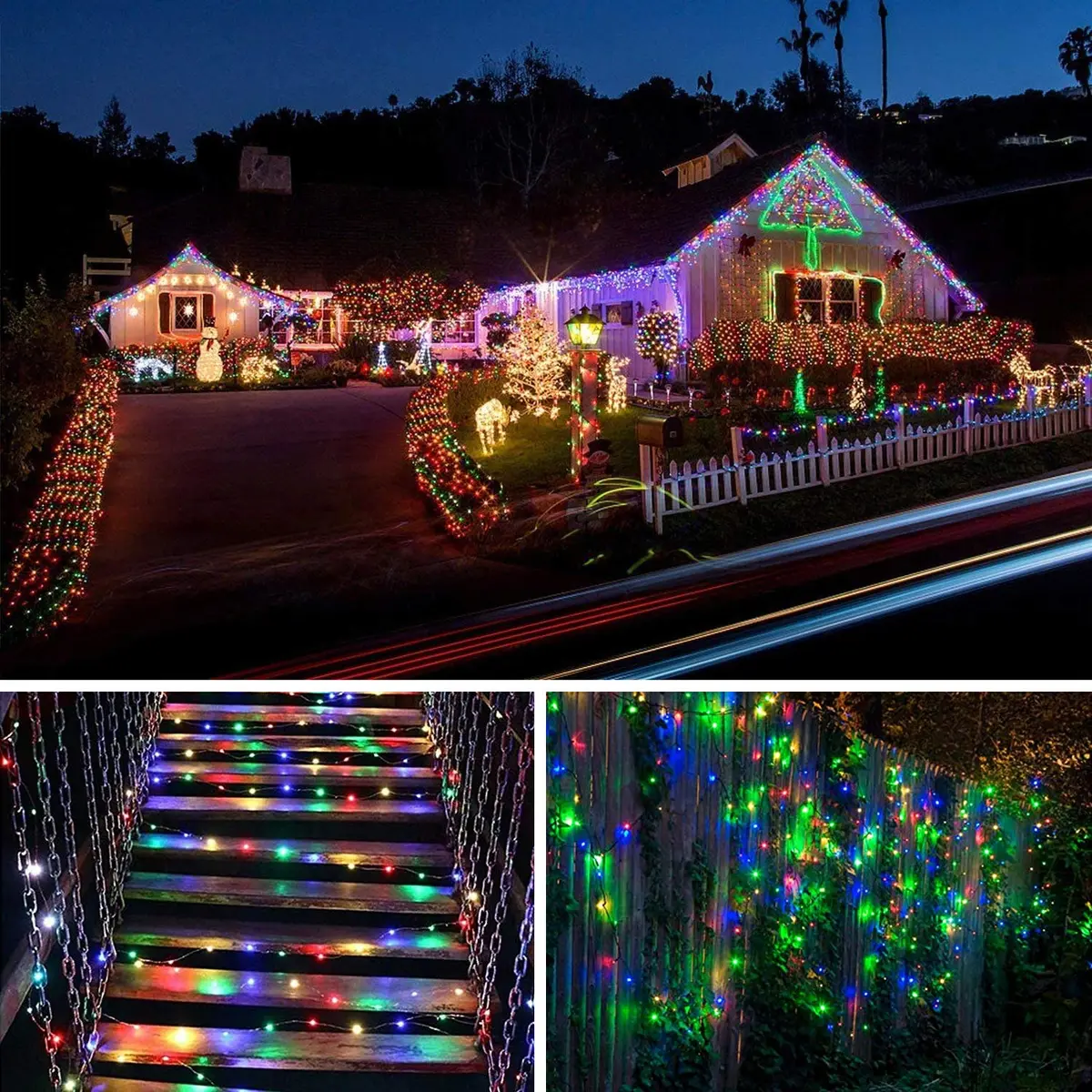 Lezonic Solar String Lights 240 LED 24M Multicolored | Waterproof Garden Decor - view 4