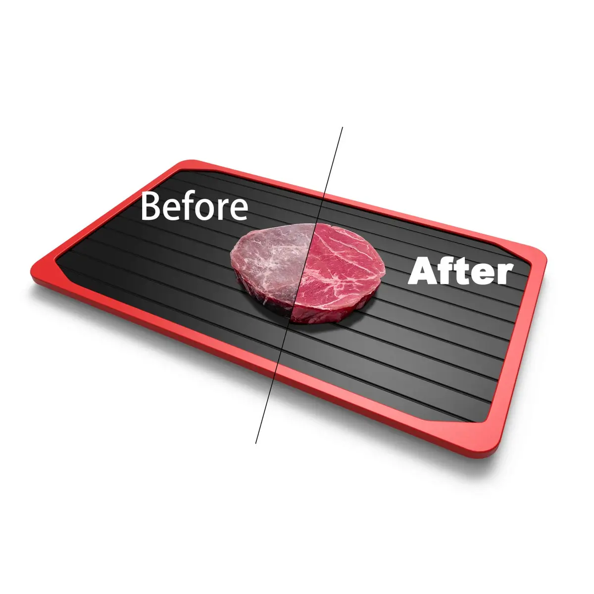 ROYOR Large Defrosting Tray 36cm (14") x 20cm (8") | Faster Thawing Aluminum Tray - main product image