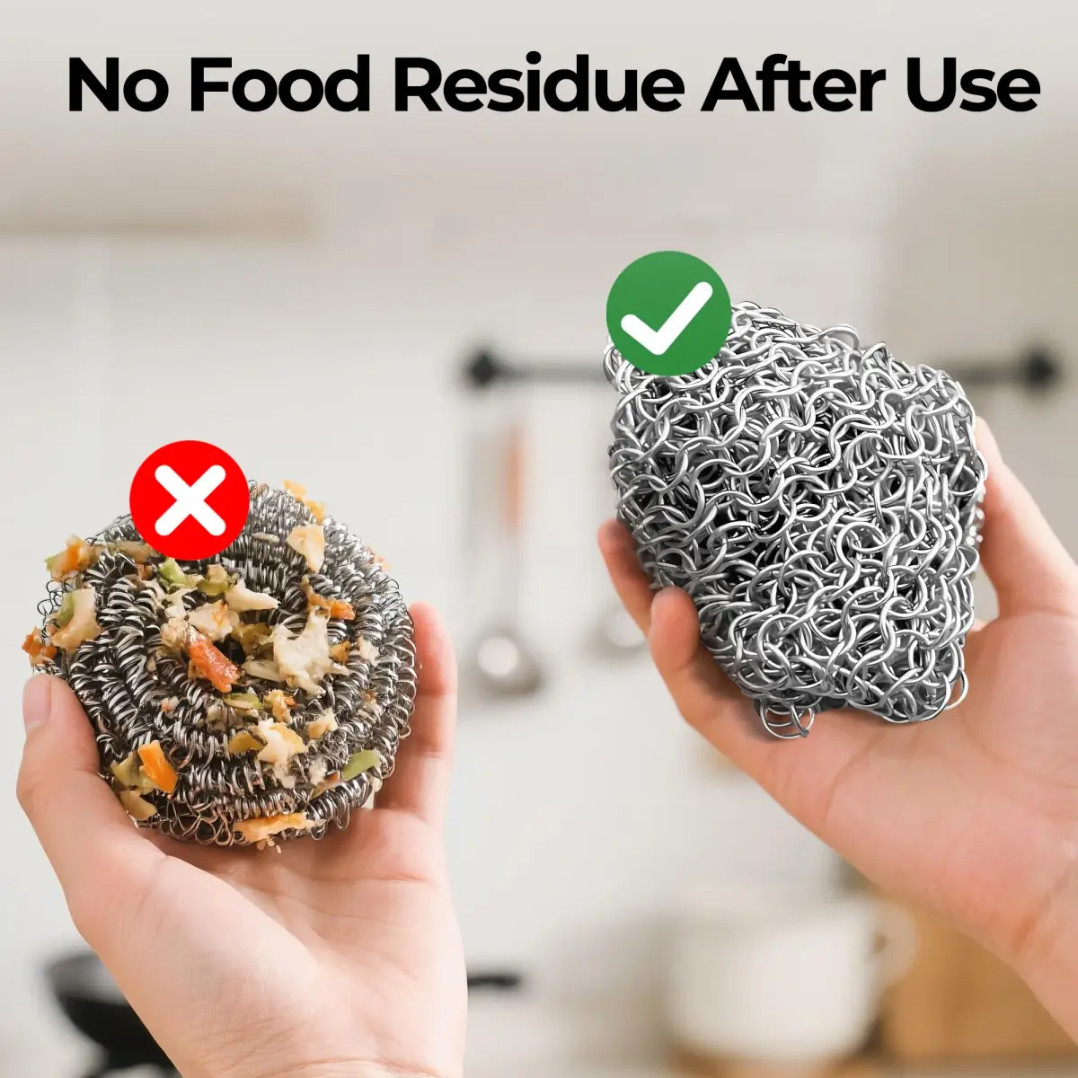 AMAGABELI GARDEN & HOME 8-inch Round Chainmail Scrubber | 316L Stainless Steel for Cast Iron Pans - view 6
