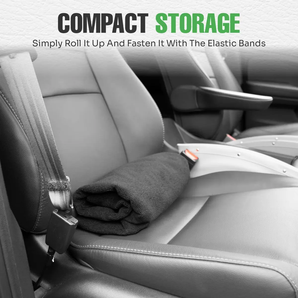 lebogner Waterproof Sweat Towel Car Seat Cover for Gym, Running, Swimming, Beach, Hiking | Universal Fit Anti-Slip Bucket Seat Protector (Black, 1-Pack) - view 8