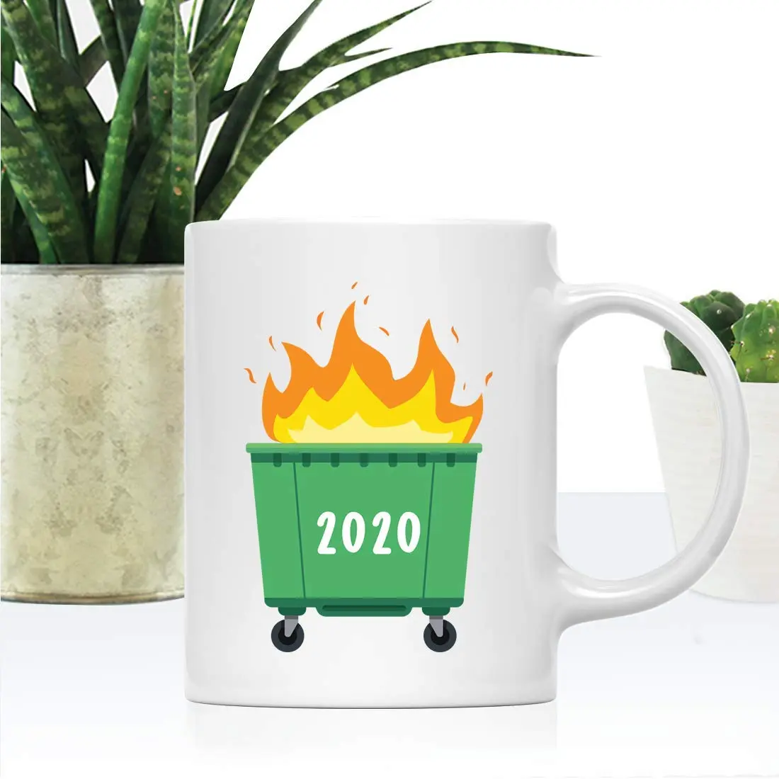 Andaz Press Funny Self Isolation Social Distancing 11oz Ceramic Coffee Mug Gift, Dumpster Fire 2026 | Humorous, Durable & Microwave Safe - view 2