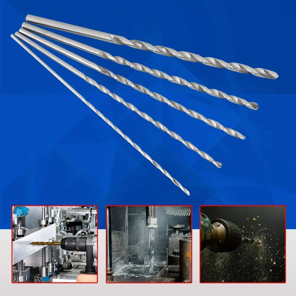Fafeicy Extra Long Drill Bit Set, High Speed Steel, 2/3/3.5/4/5mm Diameter, 150mm Length for Wood - view 6