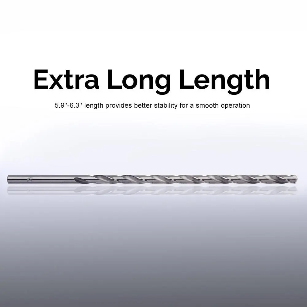 Fafeicy Extra Long Drill Bit Set, High Speed Steel, 2/3/3.5/4/5mm Diameter, 150mm Length for Wood - view 7
