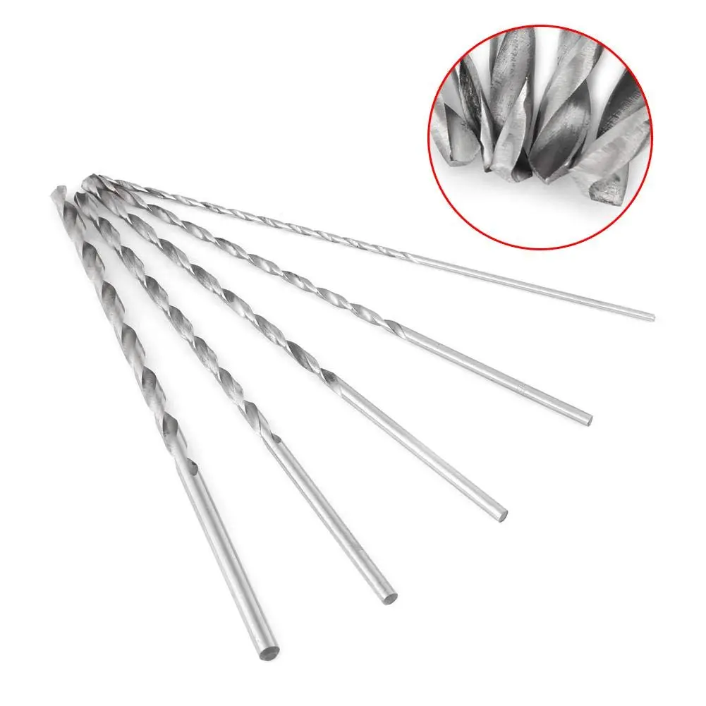 Fafeicy Extra Long Drill Bit Set, High Speed Steel, 2/3/3.5/4/5mm Diameter, 150mm Length for Wood - view 4