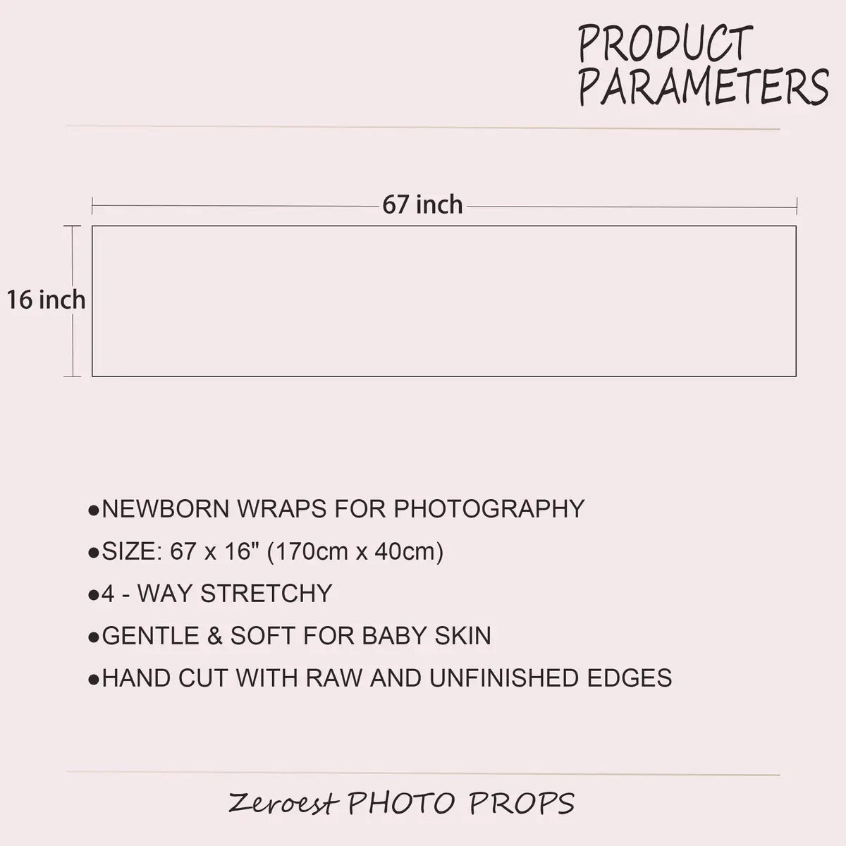 Zeroest Newborn Photography Wrap Baby Photo Prop Blanket (White, Small) | Soft Nylon & Spandex for Newborns - view 5