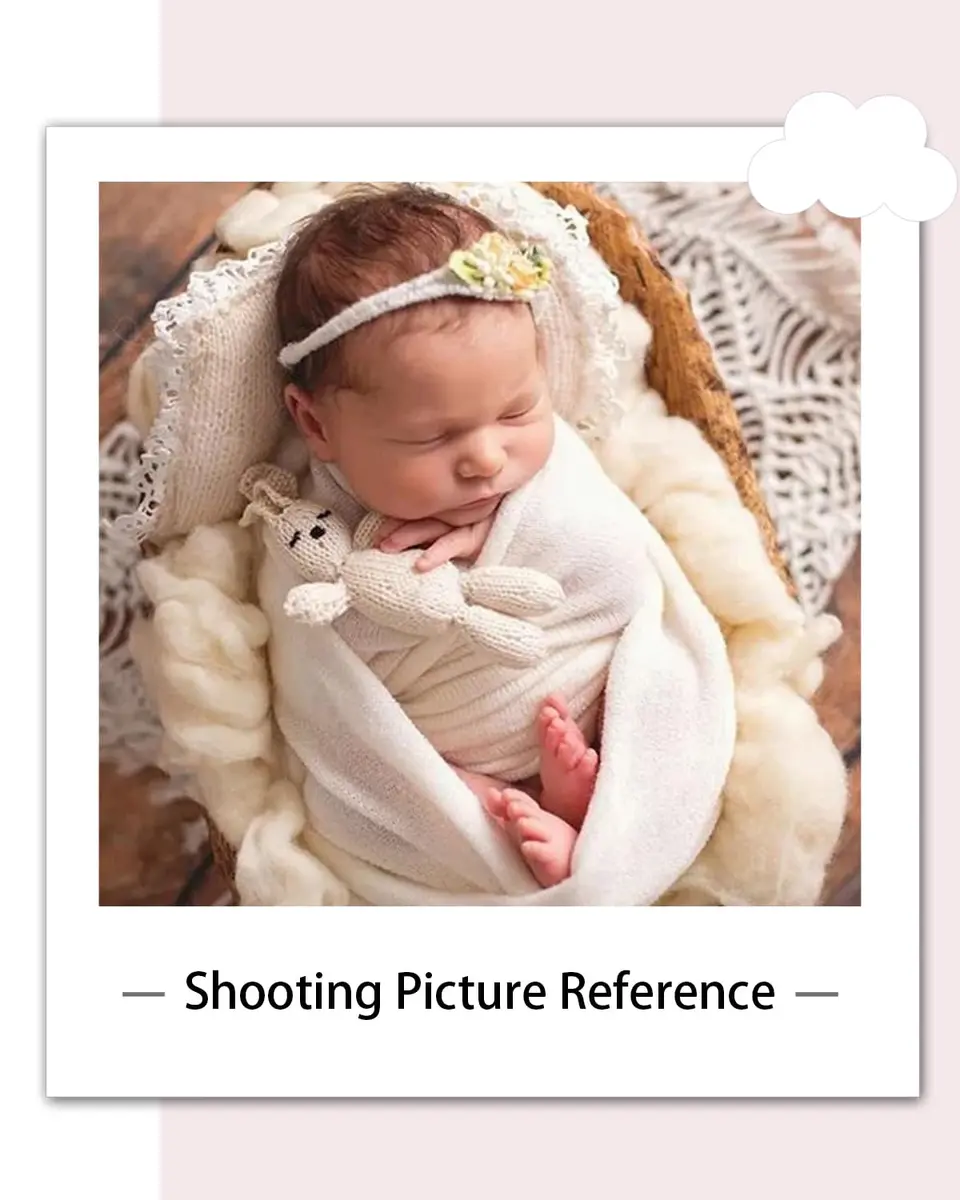 Zeroest Newborn Photography Wrap Baby Photo Prop Blanket (White, Small) | Soft Nylon & Spandex for Newborns - view 3