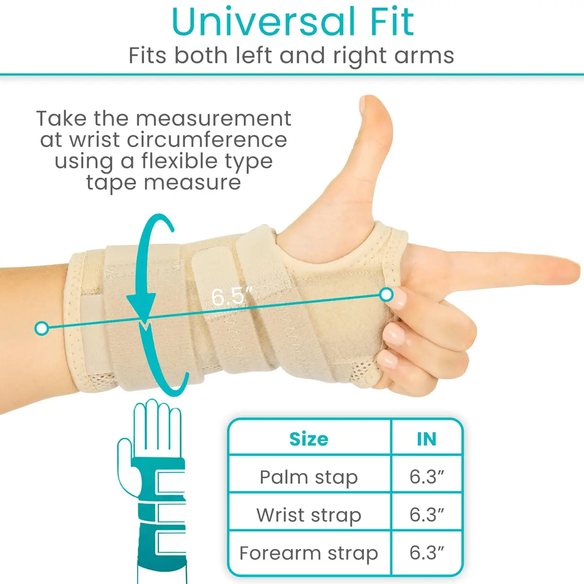 Vive Carpal Tunnel Wrist Brace with Splint for Left or Right Hand | Adjustable Support for Wrist Pain Relief - view 6