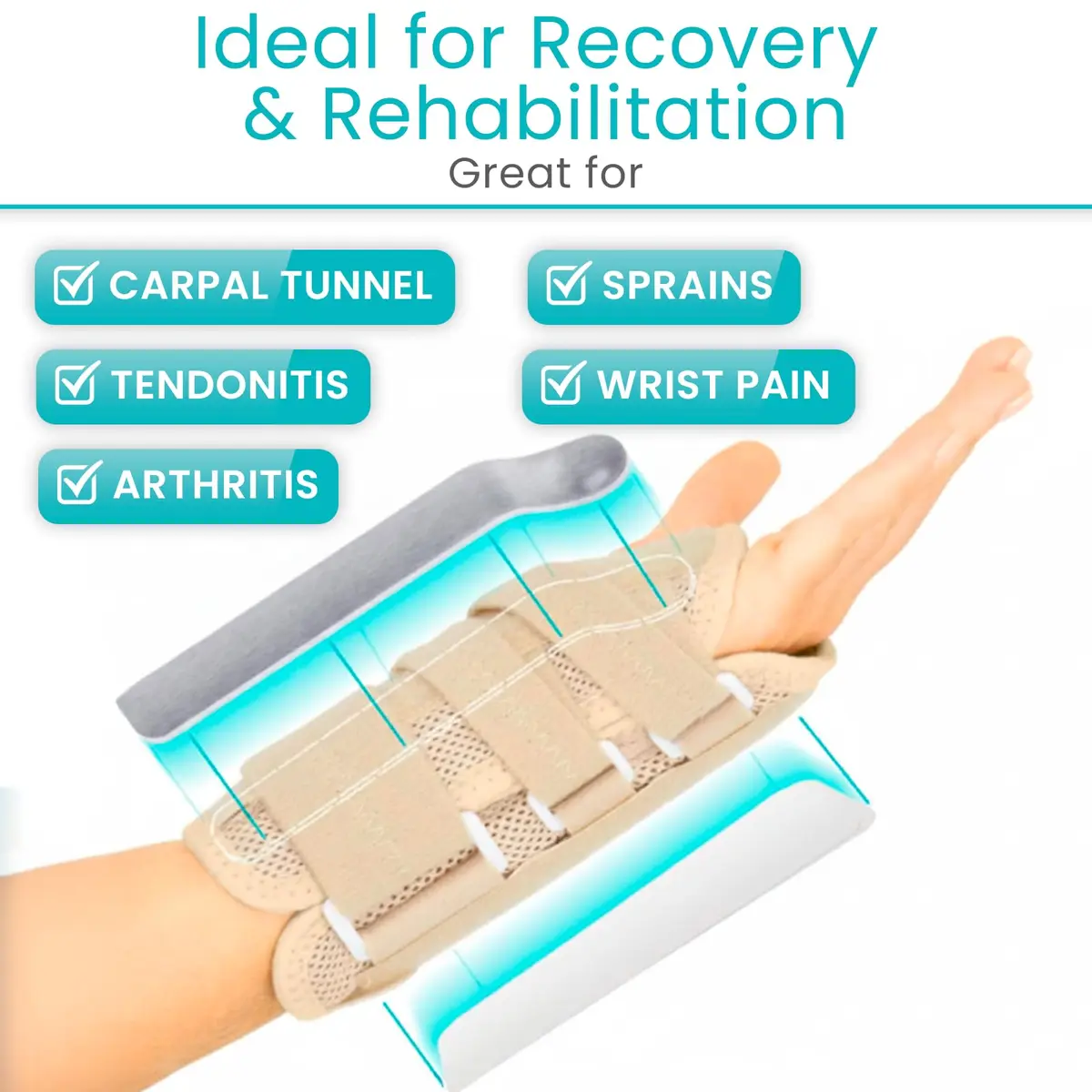 Vive Carpal Tunnel Wrist Brace with Splint for Left or Right Hand | Adjustable Support for Wrist Pain Relief - view 7