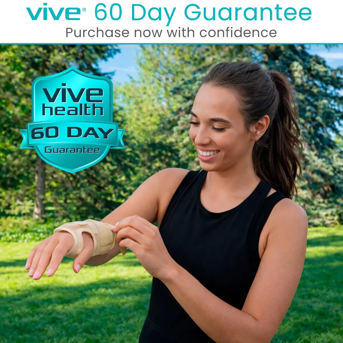 Vive Carpal Tunnel Wrist Brace with Splint for Left or Right Hand | Adjustable Support for Wrist Pain Relief - view 9