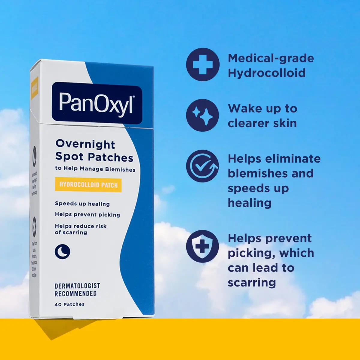 PanOxyl PM Overnight Spot Patches, 40 Count (9mm & 12mm) | Hydrocolloid Healing for Blemishes - view 2