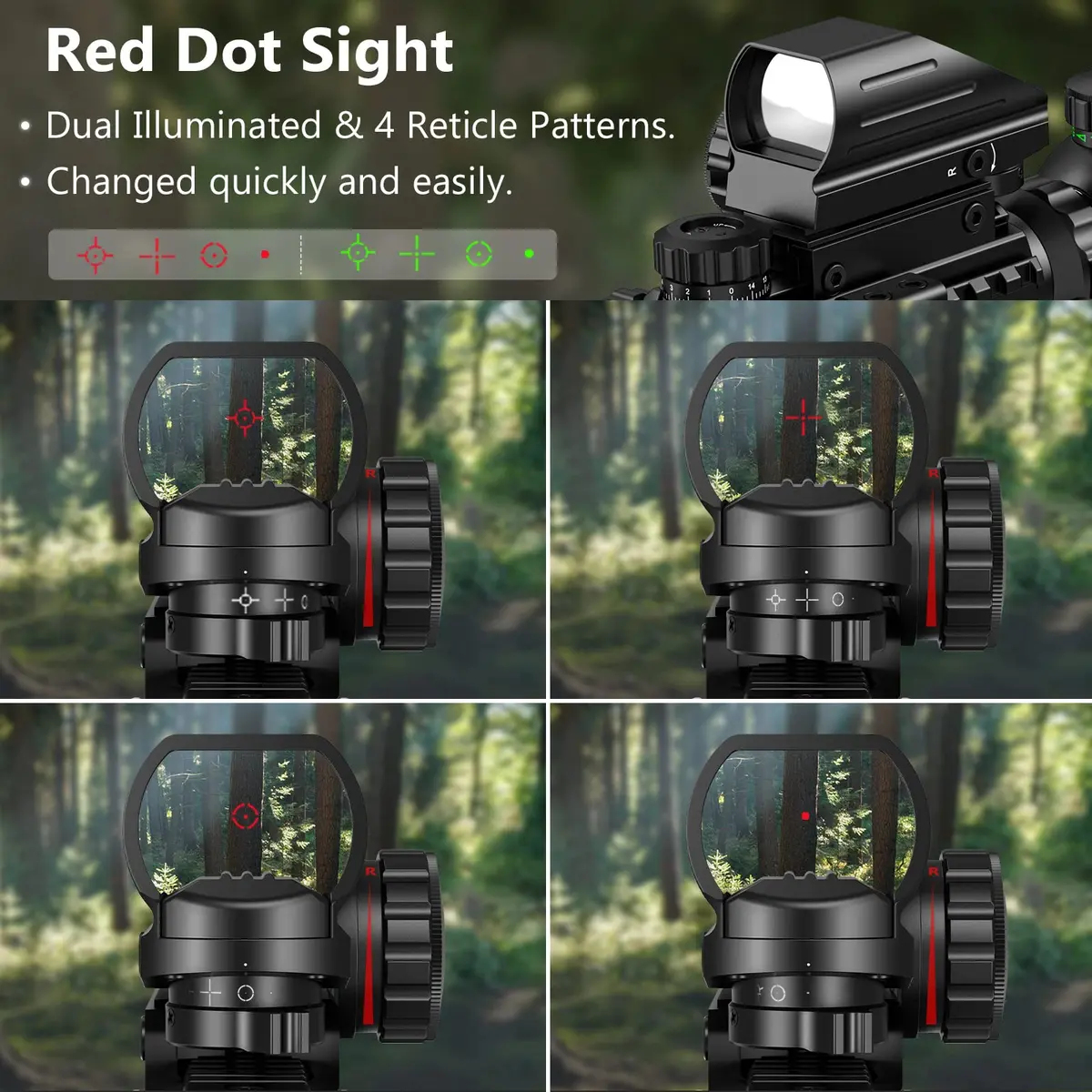 MidTen 3-9x32 4-in-1 Scope Combo with Dual Illuminated Scope Optics & Laser Rangefinder | Aim & Shoot - view 5