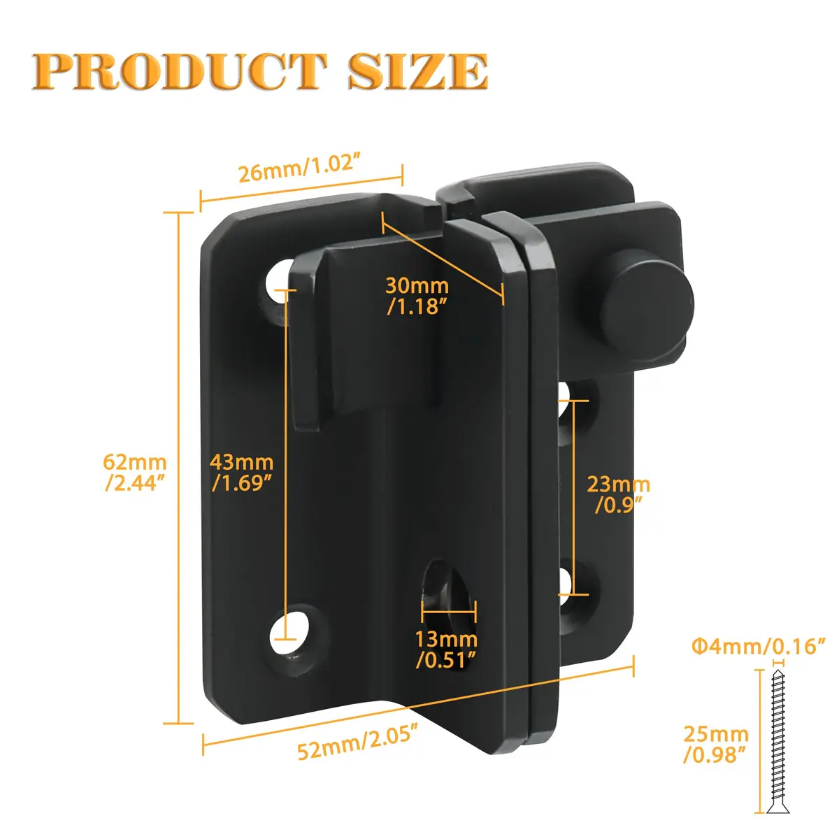Alise Heavy Duty Flip Latch Gate Latch, Matte Black Stainless Steel Door Lock | For Barn Wood Fence Sliding Doors - view 2