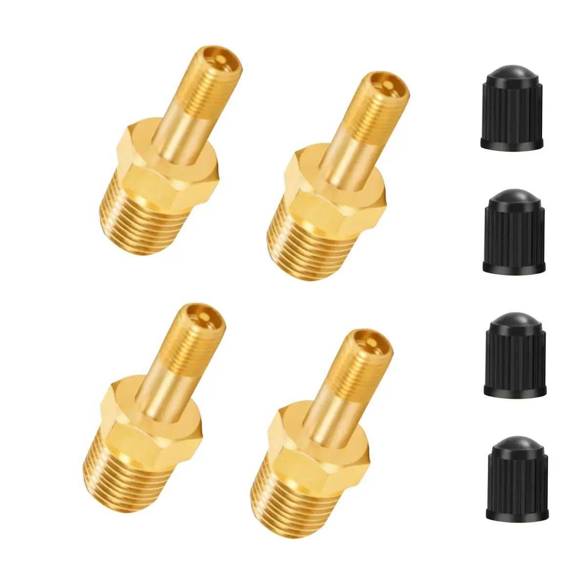 GODESON 1/4" NPT Brass Schrader Tank Valve 4-Pack | Anti-Corrosion, 200 PSI Max Working Pressure - view 5