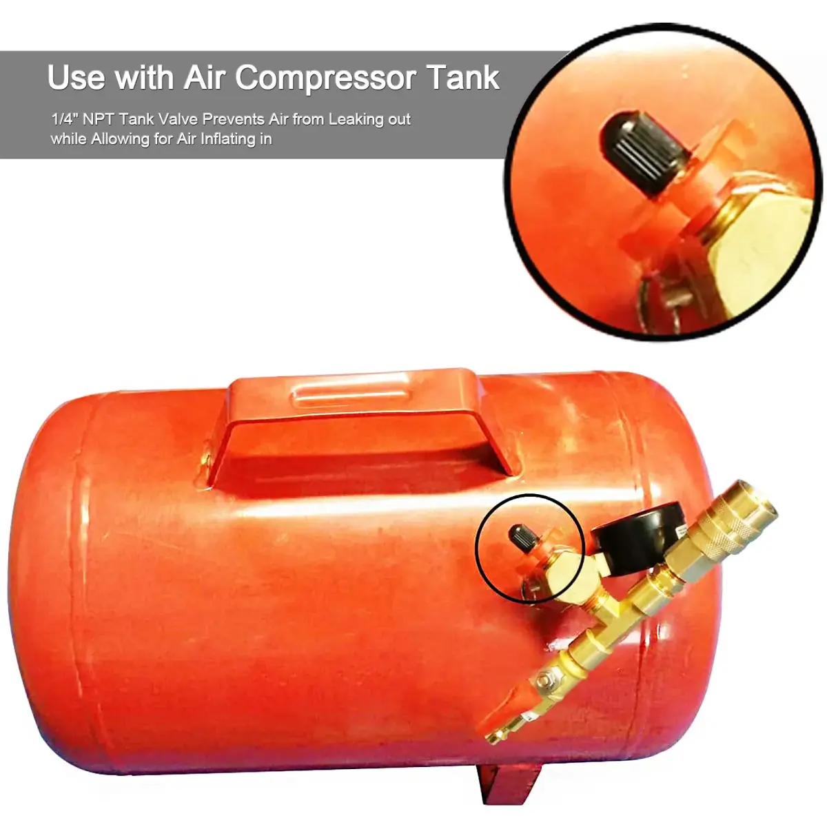 GODESON 1/4" NPT Brass Schrader Tank Valve 4-Pack | Anti-Corrosion, 200 PSI Max Working Pressure - view 6