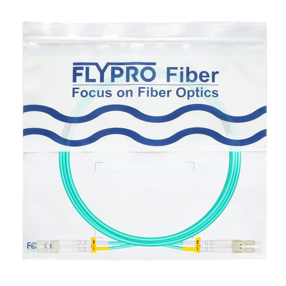 FLYPROFiber OM3 LC-LC Fiber Optic Patch Cable 8M (26ft) | 10Gb Multimode Duplex UPC Aqua - view 8