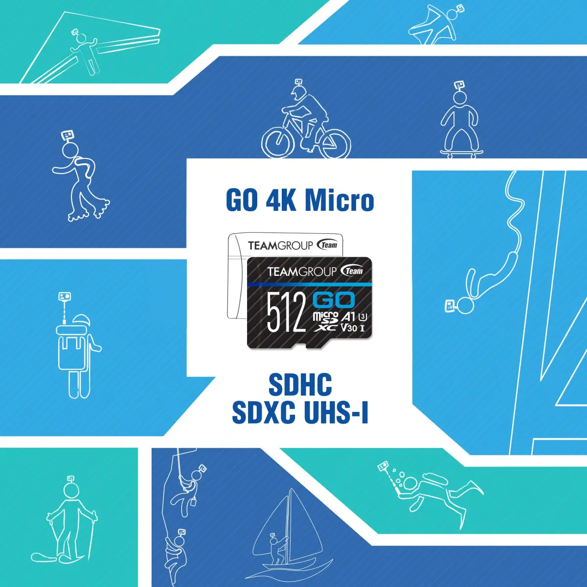 TEAMGROUP GO Card 128GB Micro SDXC UHS-I U3 V30 4K with Adapter | Action Camera Memory Card - view 5