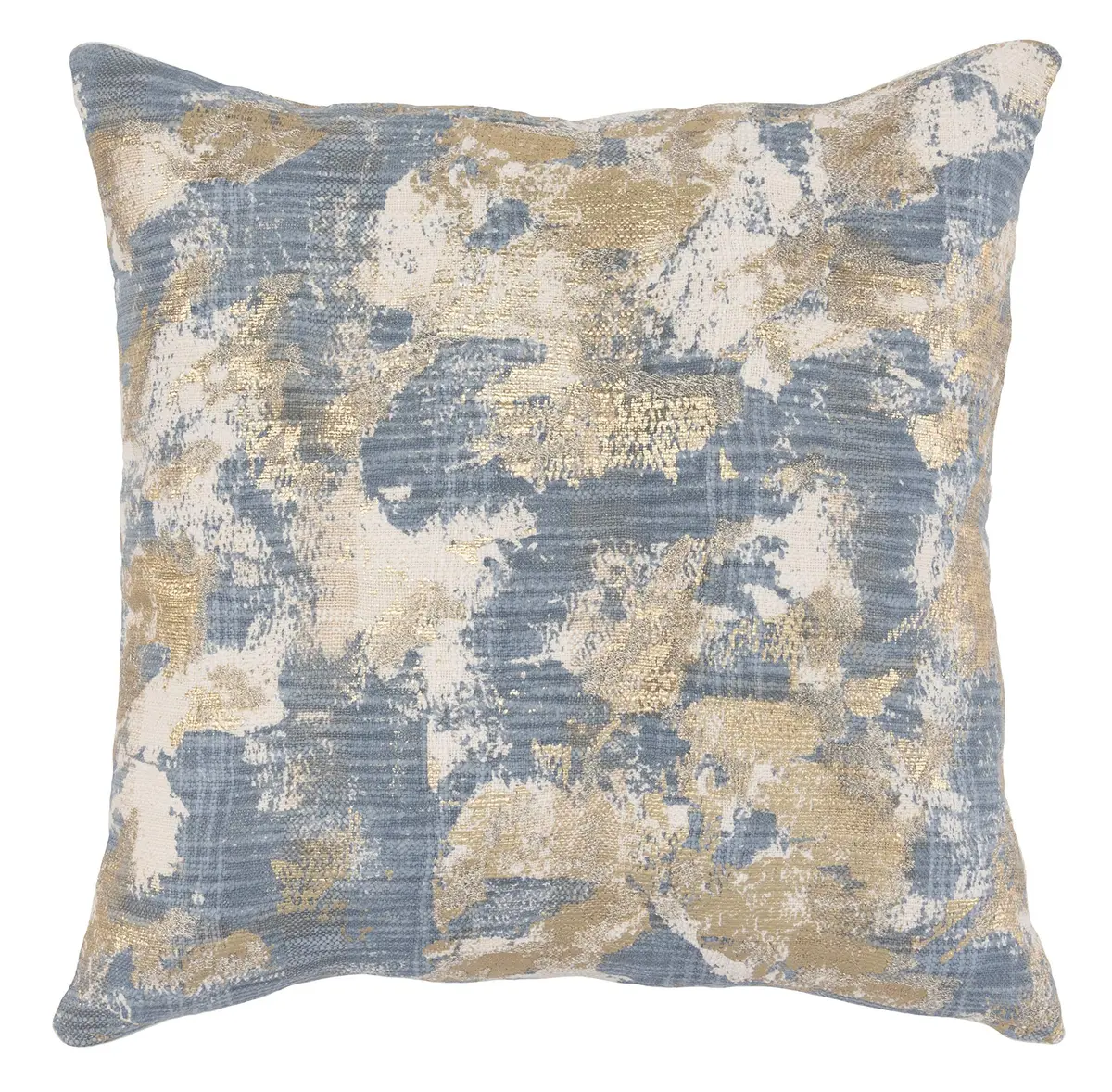 Kosas Home Lucia Accent Pillow, 22x22, Blue | Watercolor Design with Metallic Embroidery (70-120 chars) - main product image