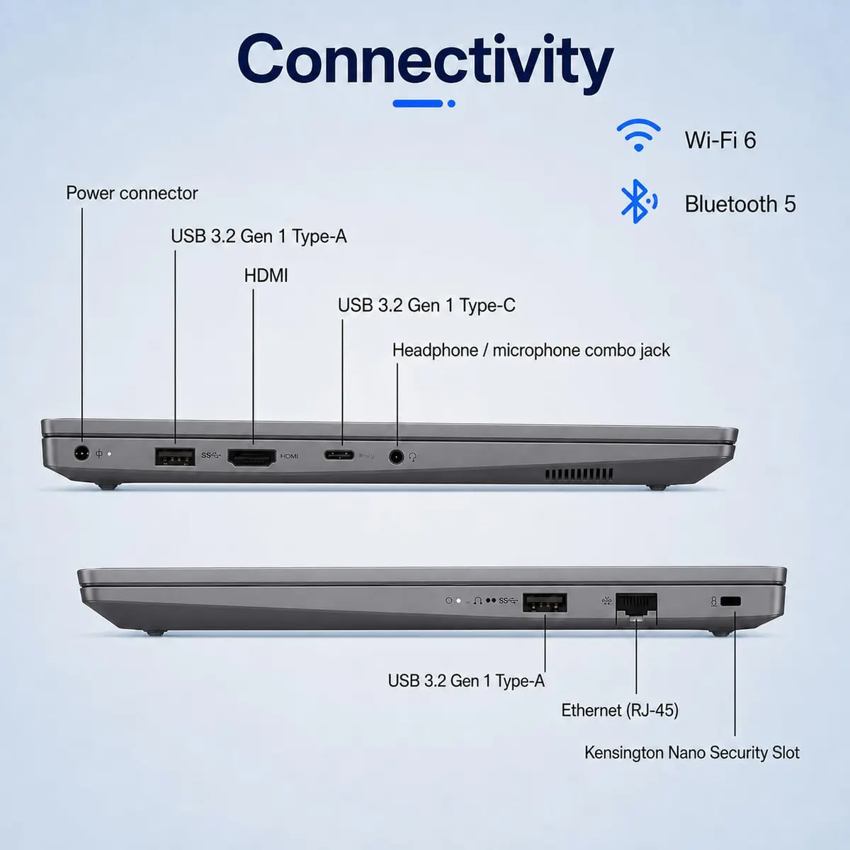 ist computers Lenovo V15 G6 Notebook AMD Ryzen 7 16GB RAM 512GB SSD | Business-Ready, Windows 11 Pro - view 6