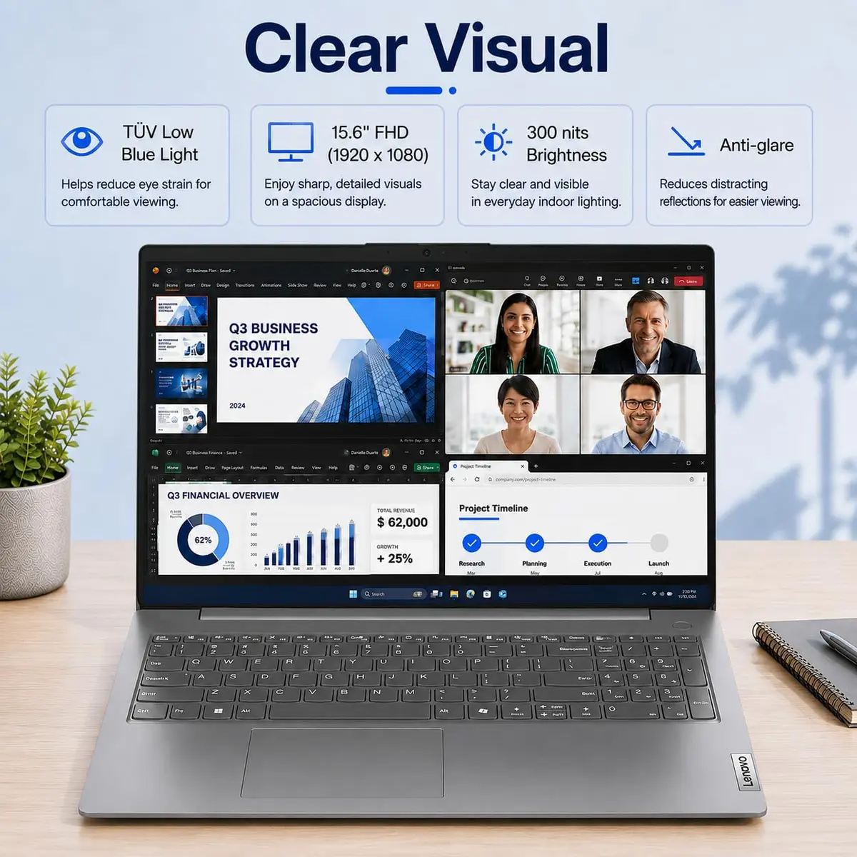 ist computers Lenovo V15 G6 Notebook AMD Ryzen 7 16GB RAM 512GB SSD | Business-Ready, Windows 11 Pro - view 2
