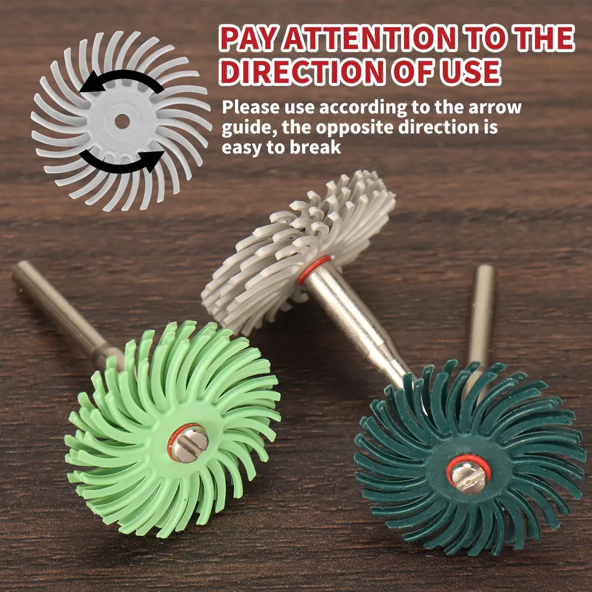 SI FANG 1 Inch Mini Radial Bristle Disc Polishing Bits Kit with 2.35mm/3mm Mandrels, 76 Pieces | For Metalworking, Jewelry, Wood Carving - view 7