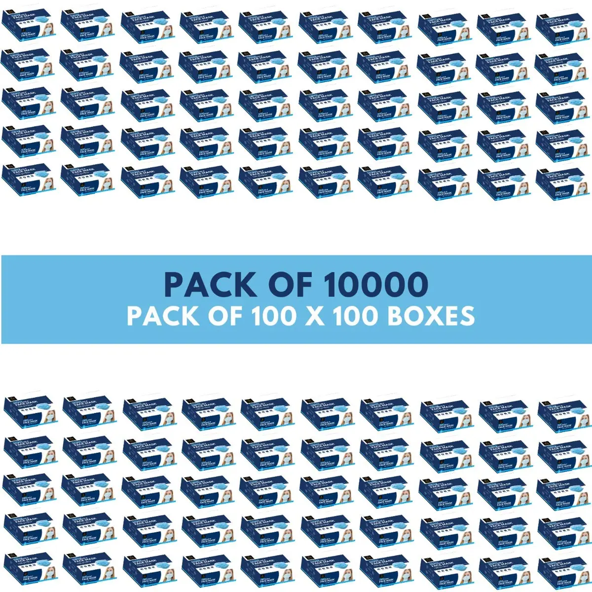 Samadhaan Disposable Face Mask | Pack of 10,000 | 3-Ply Breathable Mask with Adjustable Earloop for Safety & Comfort - view 2