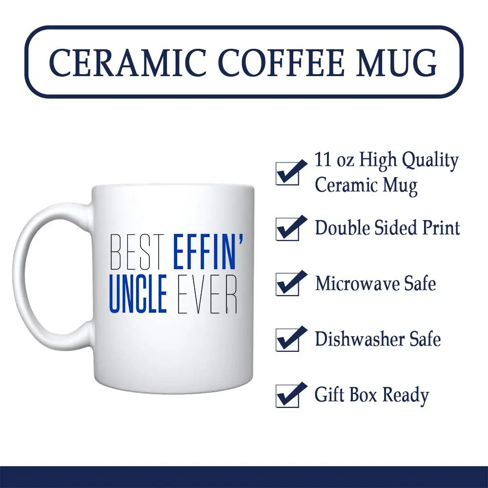 Veracco Best Effin' Uncle Ever Ceramic Coffee Mug 325ml (11 fl oz) | Funny Birthday Gift for Him - view 3