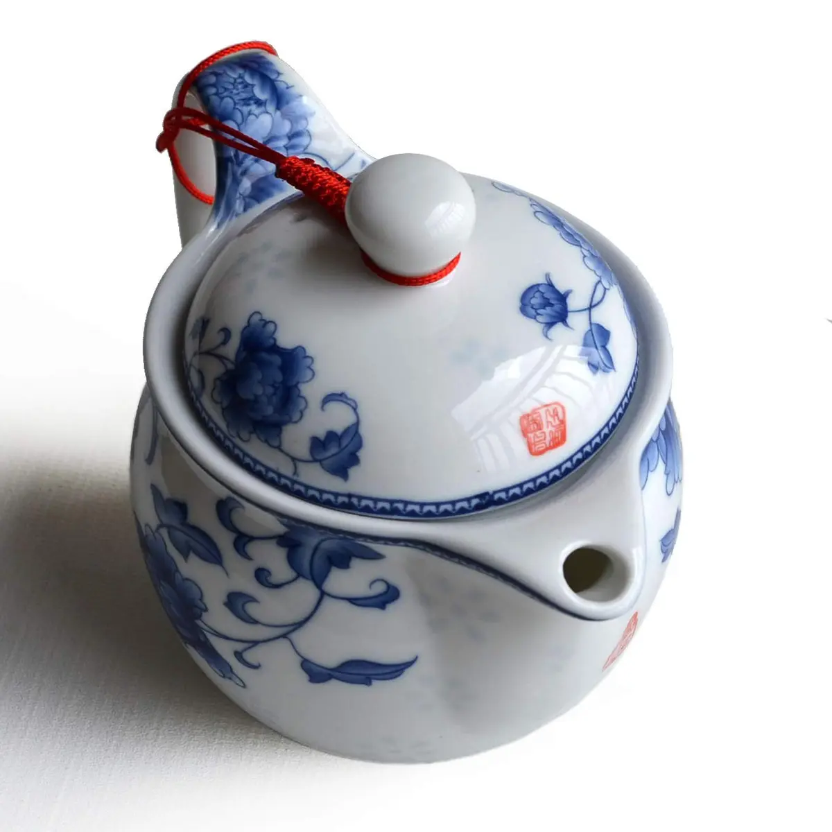 vv8oo Teapot 12oz Blue White | Ceramic Infuser for Loose Tea, Dishwasher Safe - view 5