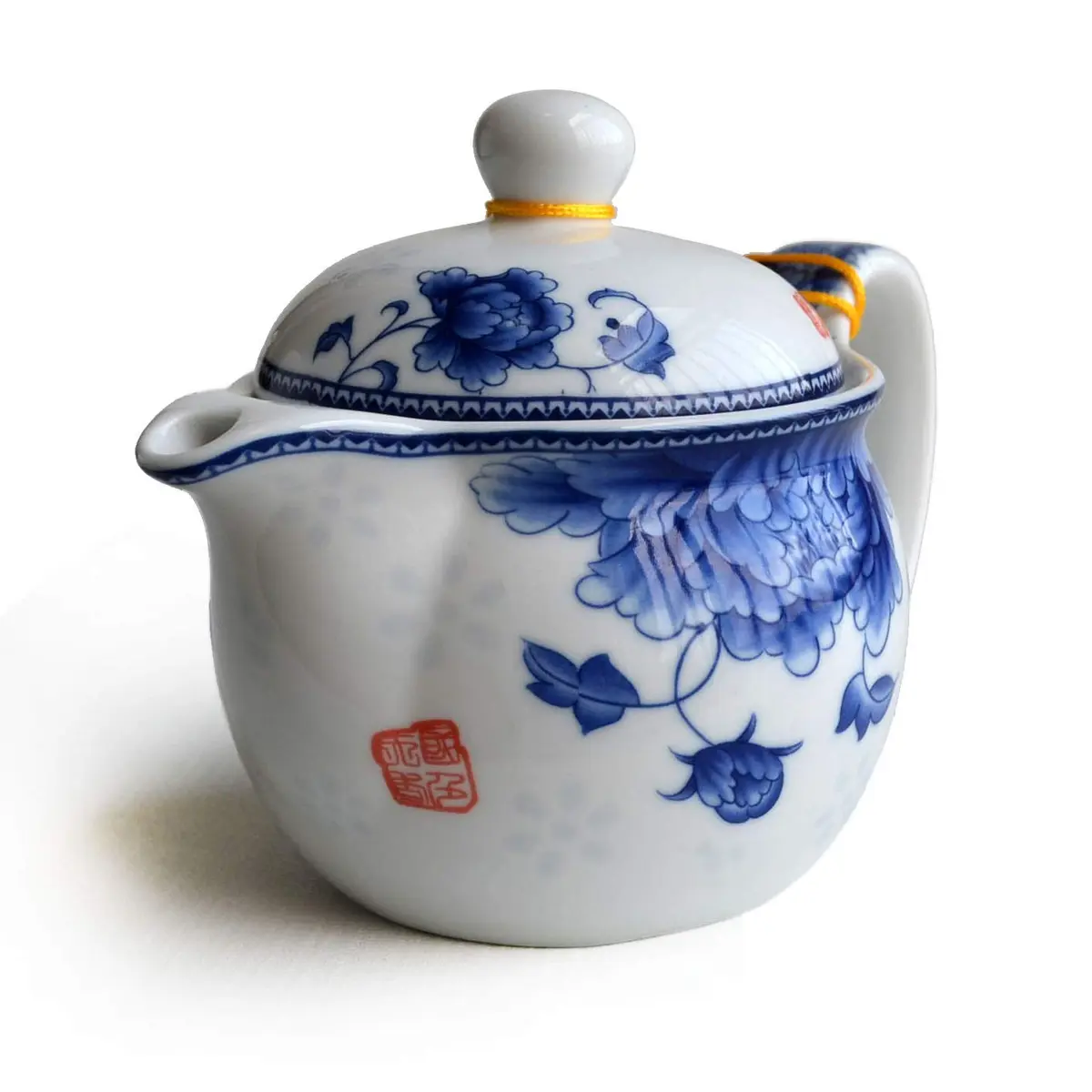 vv8oo Teapot 12oz Blue White | Ceramic Infuser for Loose Tea, Dishwasher Safe - view 4