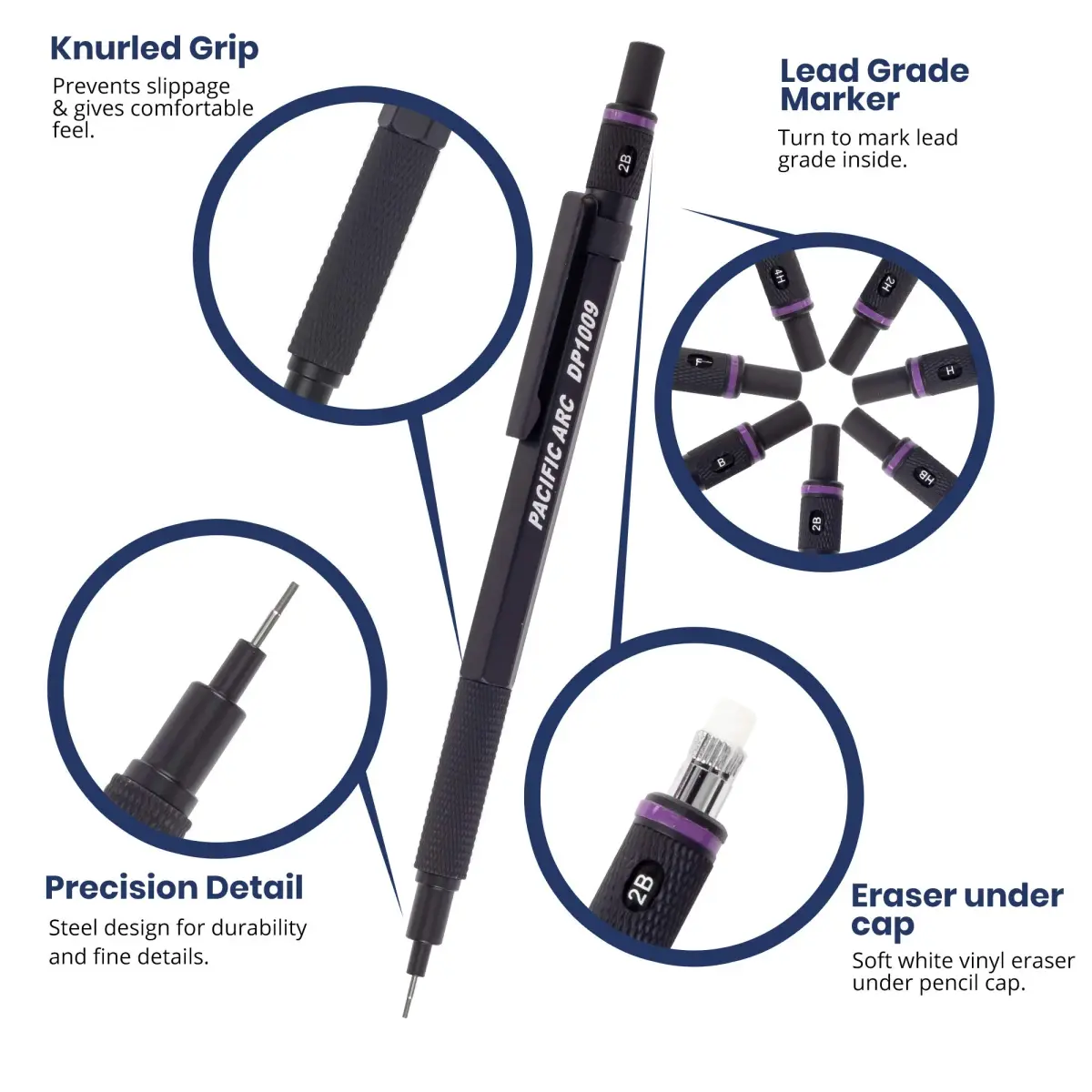 Pacific Arc Chromagraph Metal Mechanical Pencil 0.9 mm Black Barrel | Drafting, Sketching, Drawing - view 2
