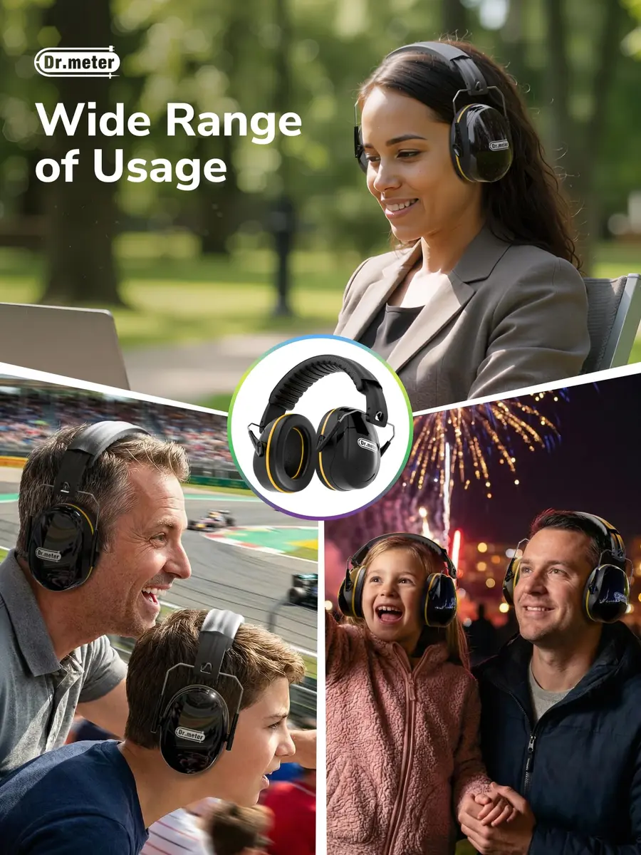 Dr.meter FM-1B Noise Cancelling Earmuffs for Adults & Kids | 31dB SNR (26dB NRR) Noise Reduction - view 7