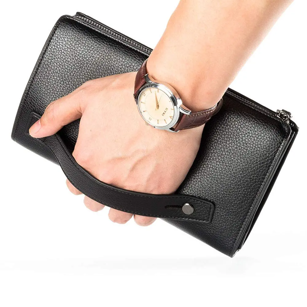 Valentoria Long Faux Leather Clutch Wallet for Men 21.01cm x 3.99cm x 13cm (8.27" x 1.57" x 5.12") | RFID Blocking Business Handbag - view 5