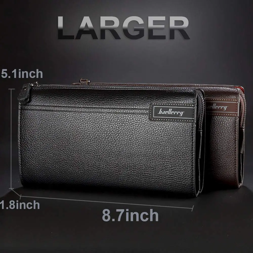 Valentoria Long Faux Leather Clutch Wallet for Men 21.01cm x 3.99cm x 13cm (8.27" x 1.57" x 5.12") | RFID Blocking Business Handbag - view 6