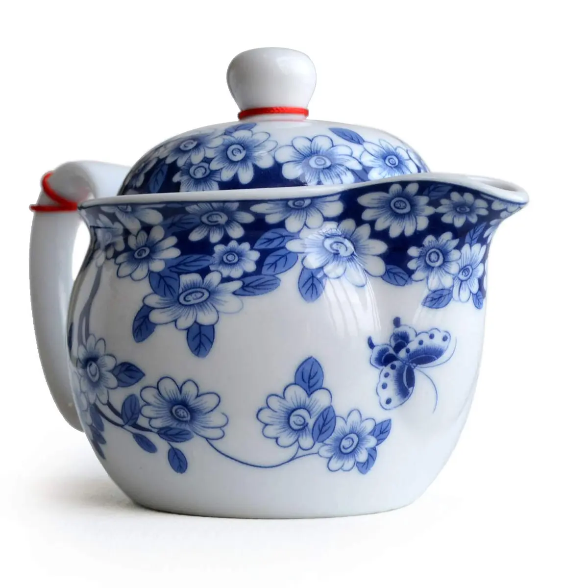 vv8oo Small Teapot 12oz Blue & White Porcelain Tea Pot with Infuser | Elegant Chinese Design for Single-Serve Tea - view 7