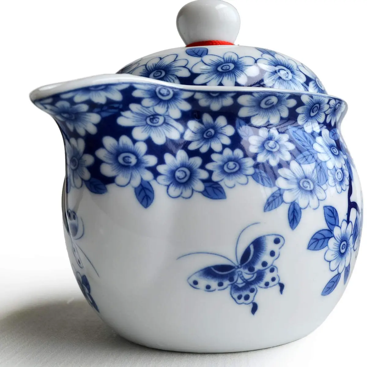 vv8oo Small Teapot 12oz Blue & White Porcelain Tea Pot with Infuser | Elegant Chinese Design for Single-Serve Tea - view 8