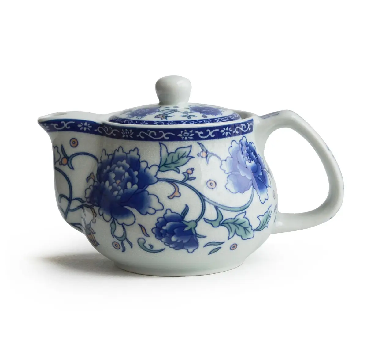 China qinghua ci Teapot 260ml Blue White Peony Flower Porcelain with Infuser (Mudan Flower) - main product image