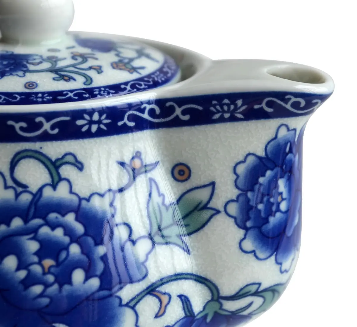 China qinghua ci Teapot 260ml Blue White Peony Flower Porcelain with Infuser (Mudan Flower) - view 5