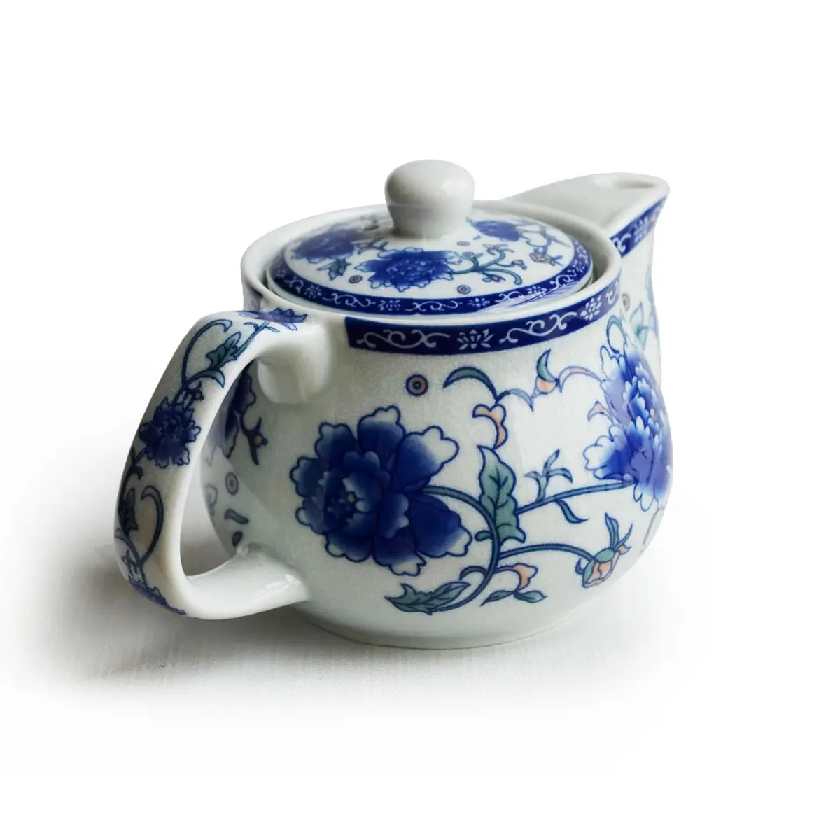China qinghua ci Teapot 260ml Blue White Peony Flower Porcelain with Infuser (Mudan Flower) - view 3