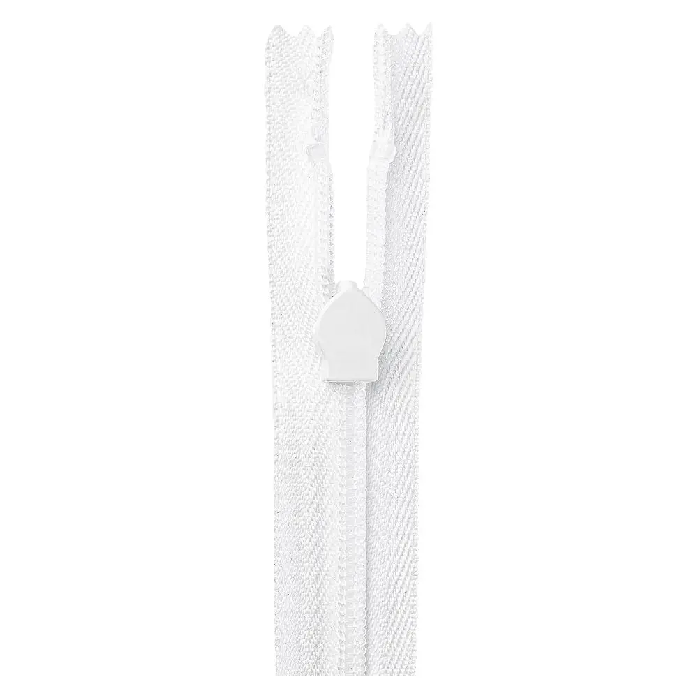 Lakesstory Invisible Nylon Zipper 5 inch (12.7 cm) | Smooth White Zip for Sewing & Crafts - view 3
