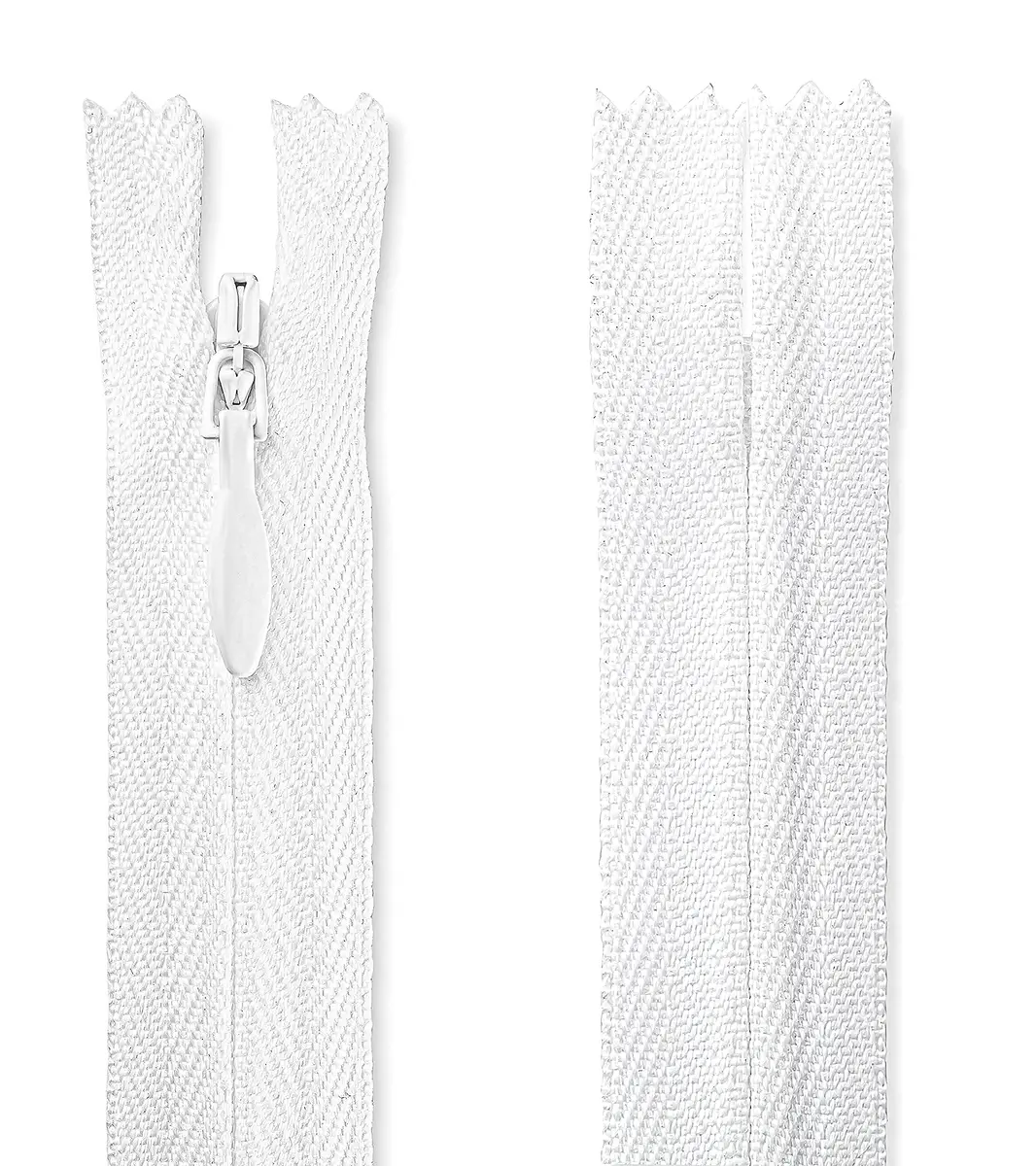 Lakesstory Invisible White Zipper 16 inch (40.6 cm) | Smooth Nylon & Polyester for Sewing & Crafts - view 6