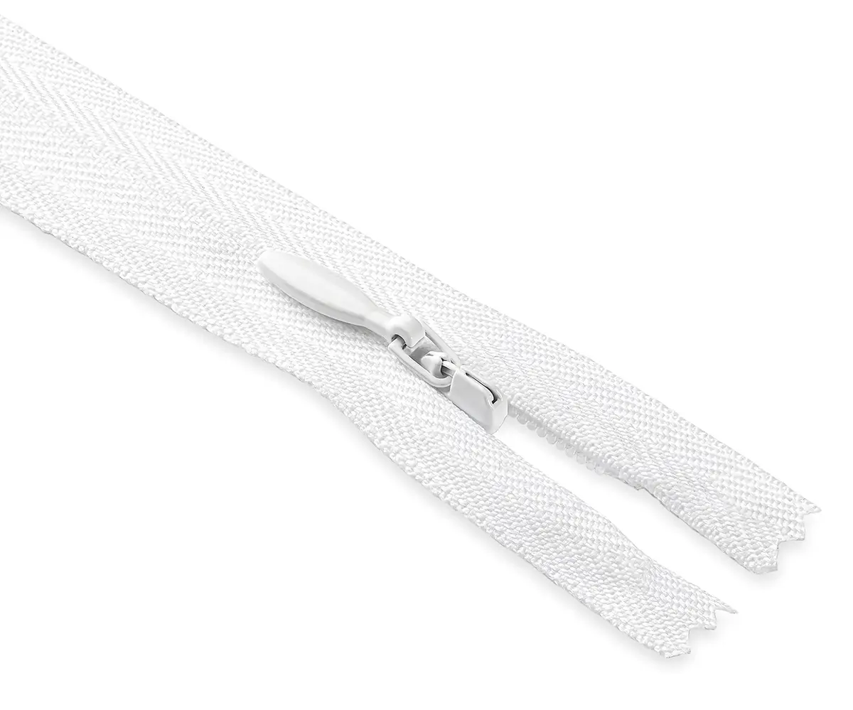 Lakesstory Invisible White Zipper 16 inch (40.6 cm) | Smooth Nylon & Polyester for Sewing & Crafts - view 7