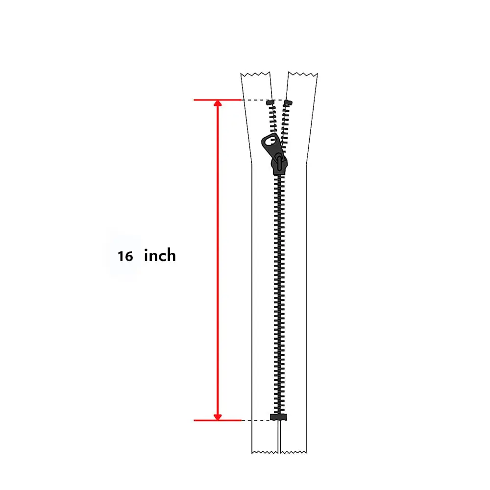 Lakesstory Invisible White Zipper 16 inch (40.6 cm) | Smooth Nylon & Polyester for Sewing & Crafts - view 2