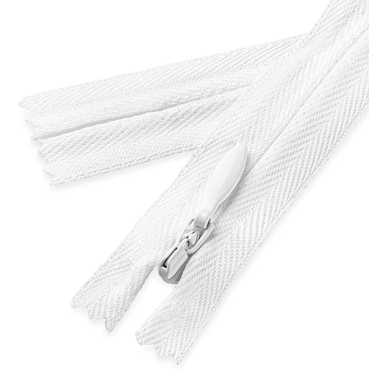 Lakesstory Invisible White Zipper 16 inch (40.6 cm) | Smooth Nylon & Polyester for Sewing & Crafts - view 3