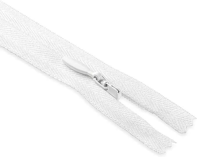Lakesstory Invisible White Zipper for Sewing 18" (45.7 cm) | Smooth Nylon Craft Zipper - view 10