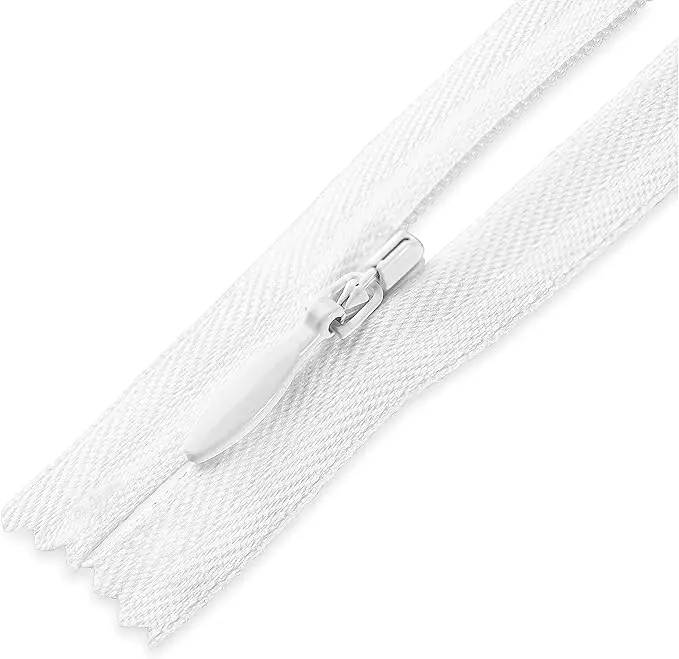 Lakesstory Invisible White Zipper for Sewing 18" (45.7 cm) | Smooth Nylon Craft Zipper - view 4