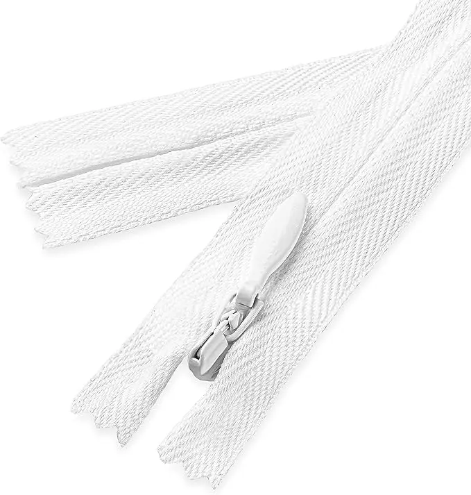 Lakesstory Invisible White Zipper for Sewing 18" (45.7 cm) | Smooth Nylon Craft Zipper - view 8