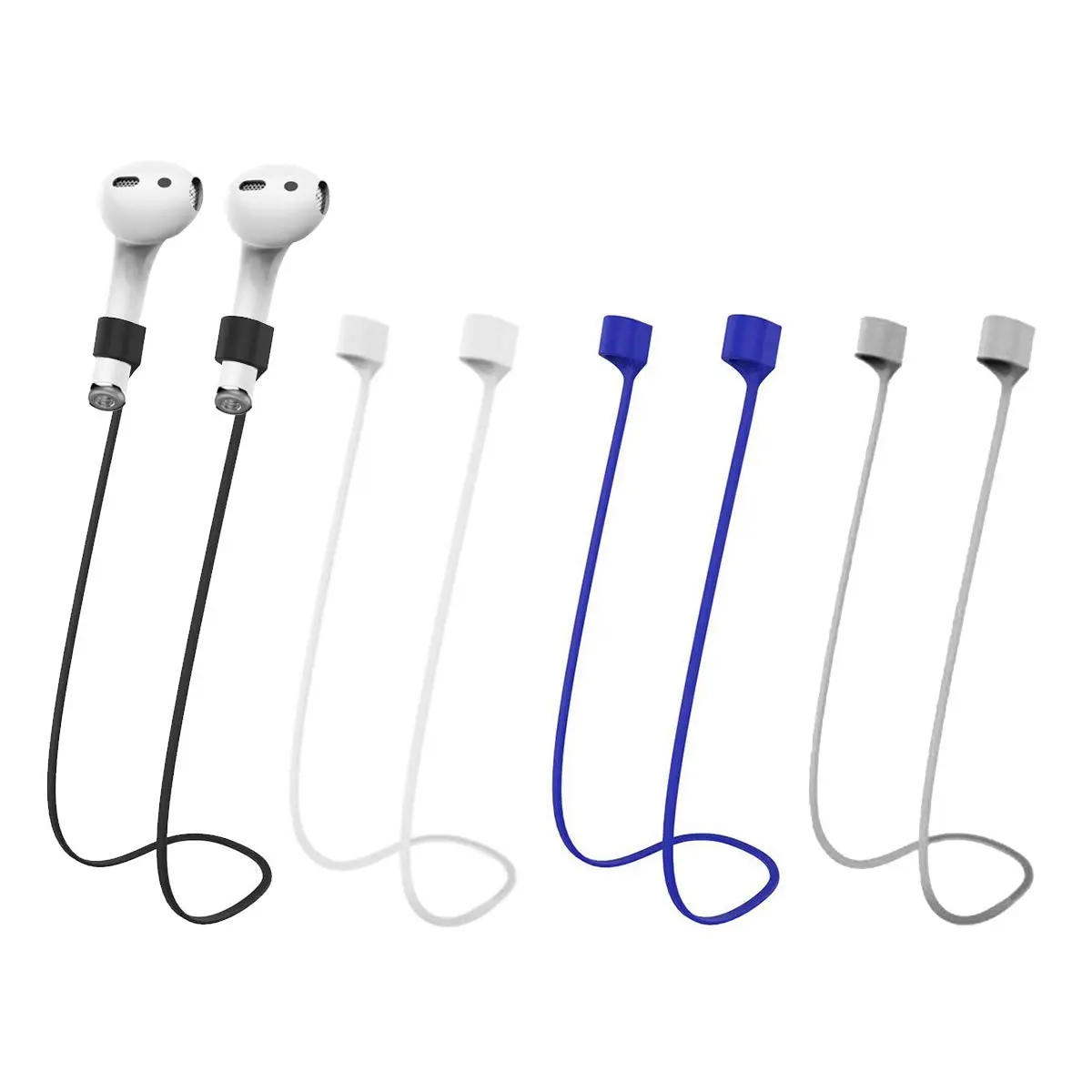 MULTAICH Magnetic Anti-Lost Strap for AirPods, Pro, Pro2 | 68.5 cm (27 in) Silicone Neck Rope Cord - main product image