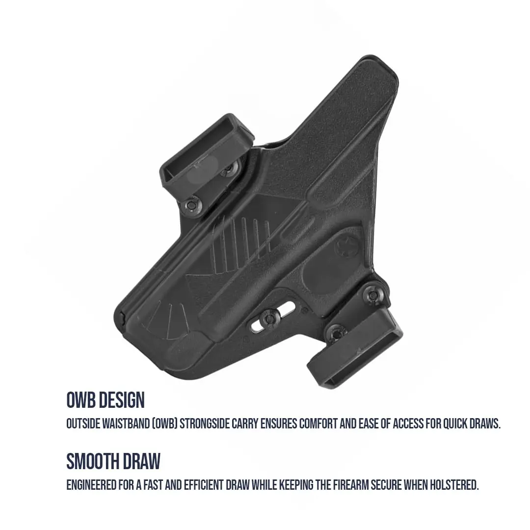 Raven Concealment Systems Perun Gun Holster Compatible with Glock 48 | Black Finish, Ambidextrous, OWB | PXG48-FBM - view 5