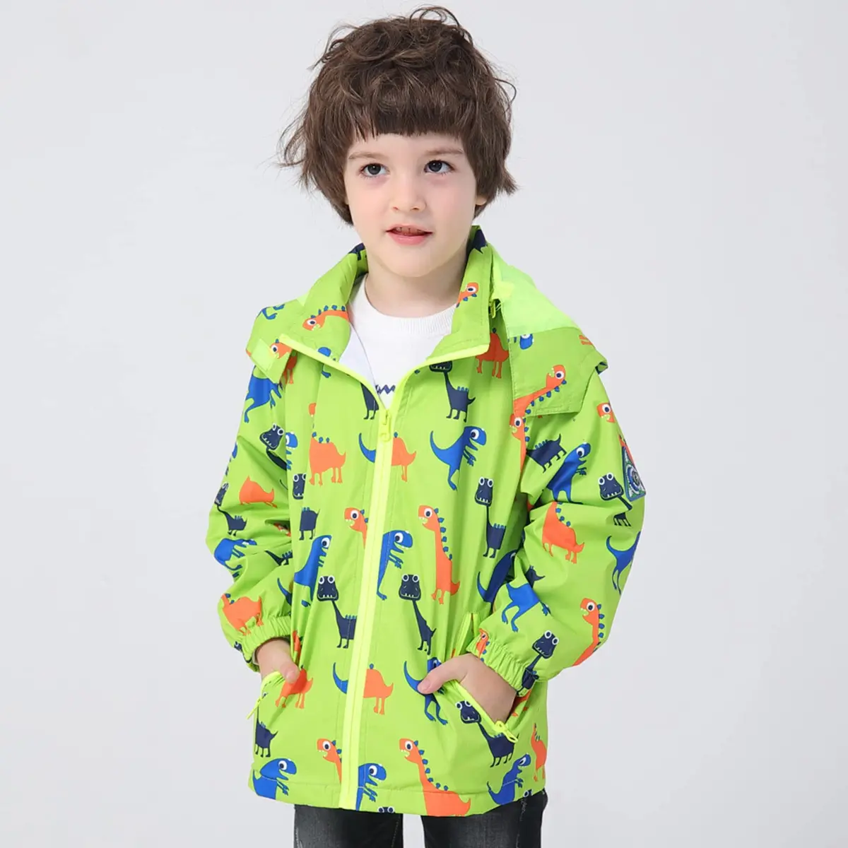 IjnUhb Waterproof Hooded Jacket for Boys Girls 3T | Windproof & Rainproof Outdoor Coat - view 2