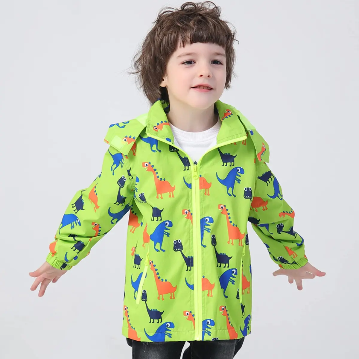 IjnUhb Waterproof Hooded Jacket for Boys Girls 3T | Windproof & Rainproof Outdoor Coat - view 3